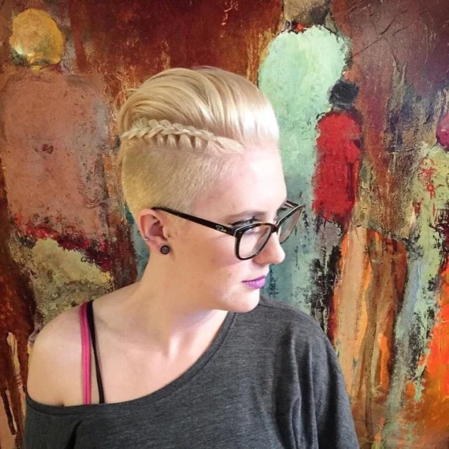 side braid hairstyle with short undercut