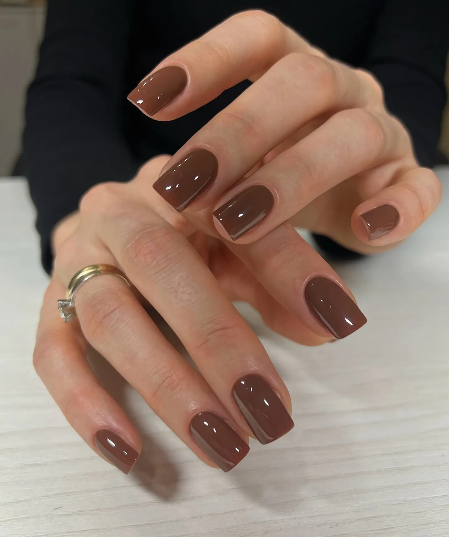caramel cocoa blend chocolate brown manicure