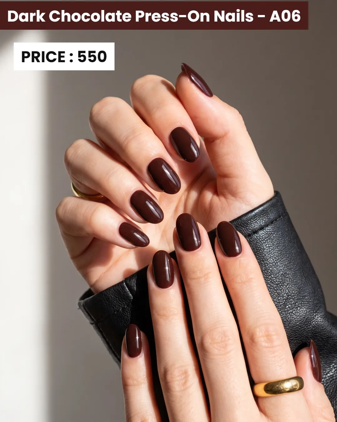 deep burgundy cocoa chocolate brown manicure