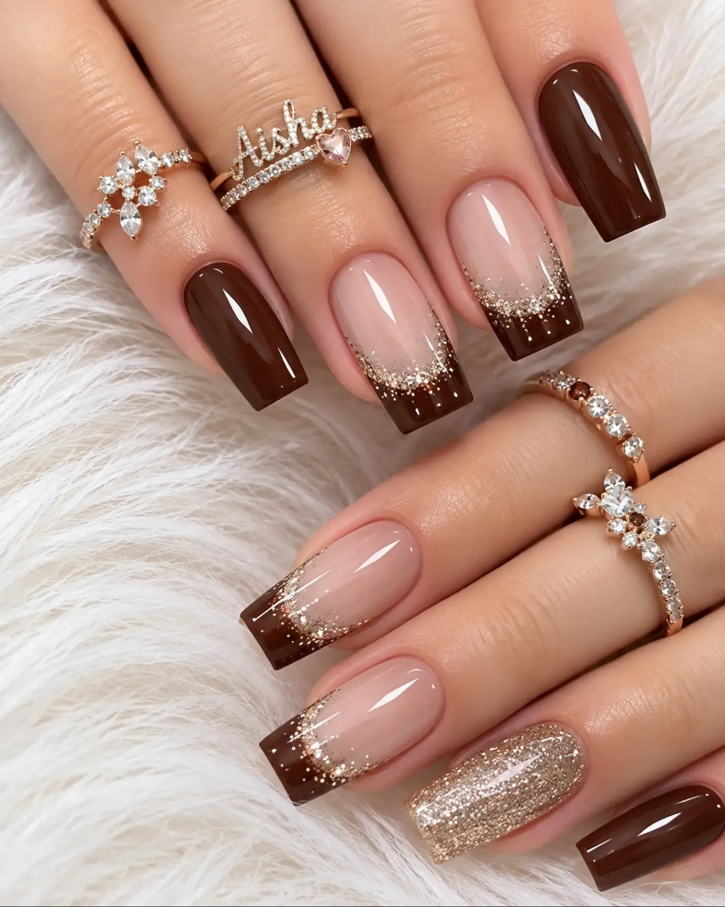 brown french tips chocolate brown manicure
